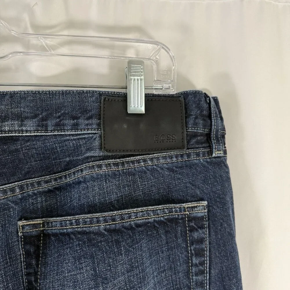 Hugo Boss Jeans Men's 40x34 Dark Wash Blue Denim 5 Pocket Cotton Blend